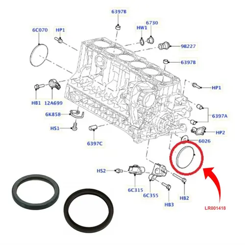 RET VIR TRAS LAND ROVER 3.2 24V/ VOLVO 3.0/3.2 24V Ã˜98X118X10 LR001418/SKU1333