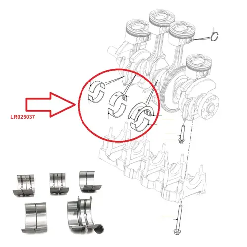JG BRONZINA MANCAL 025 LAND ROVER/VOLVO 2.0 16V TURBO 2012 A 2016 LR025037/SKU849