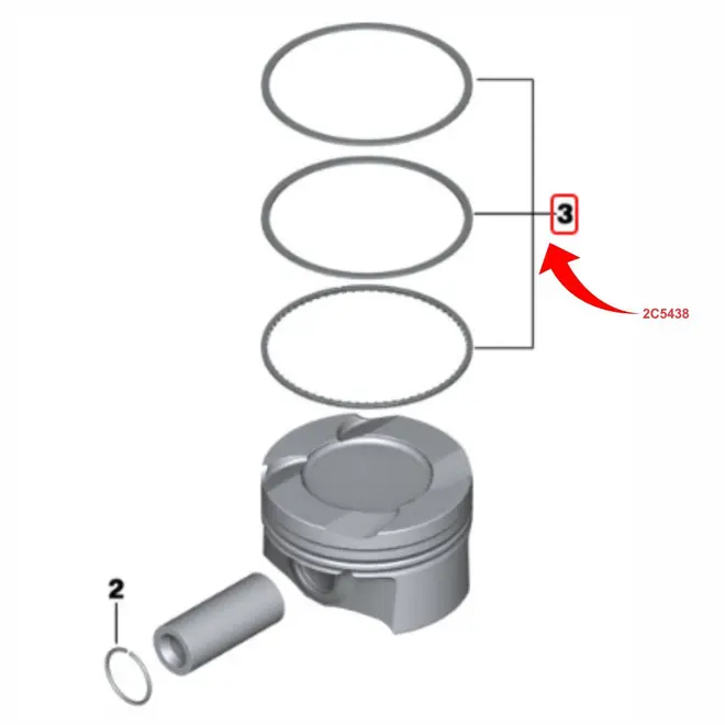 JG ANEIS STD AUDI/VW 1.4 16V TFSI/TSI  2011 A 2019 Ã˜ 76,5 1.2X1.2X2.0 03C198151A/SKU295