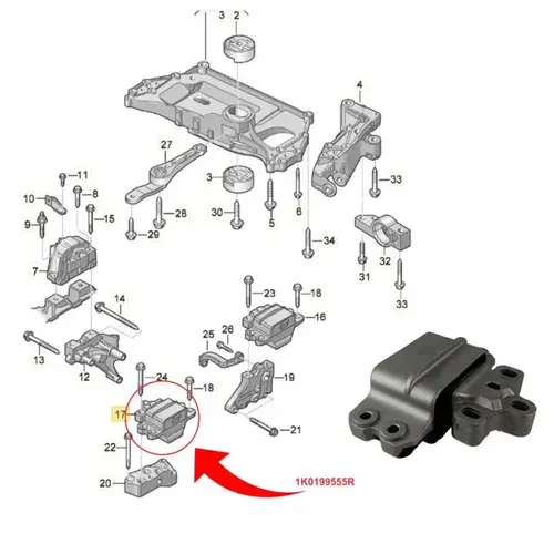 COXIM MOTOR ESQUERDO SUPERIOR AUDI A3 VW PASSAT TIGUAN JETTA FUSCA 2.0 2.5 2005 A 2017 3C0199555R