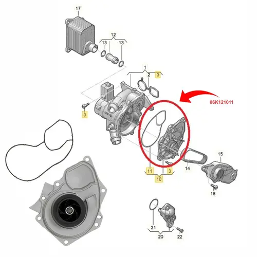 BOMBA AGUA AUDI/VW 1.8/2.0 16V 2012 A 2019 06K121011/SKU1215