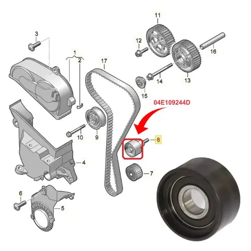 POLIA GUIA CORREIA DENTADAAUDI A1/A3/Q3 1.4/VW GOLF/JETTA/T-CROSS/UP!/VIRTUS 1.0/1.4/1.6 0