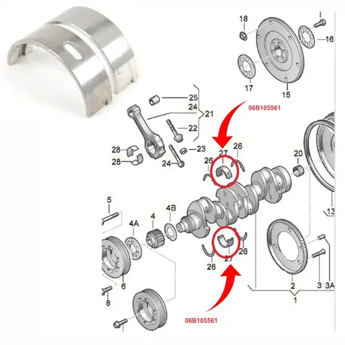 JG BRONZINA MANCAL 050 AUDI/VW A3/A4/PASSAT 2.0 16V TFSI/FSI 2007 A 2010  06B105561/SKU154