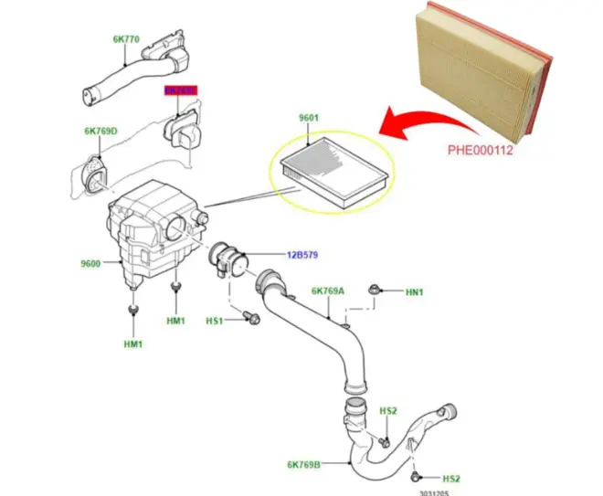 FILTRO AR MOTOR LAND ROVER DISCOVERY 3 DISCOVERY 4 RANGE ROVER  SPORT 2.7 3.0 3.6 4.0 4.2 4.4 24V 32V 2005 A 2016