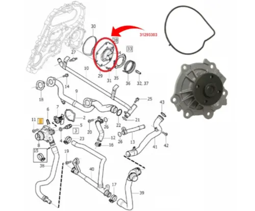 BOMBA ÁGUA VOLVO V60 S60 S80 XC60 XC90 3.0 3.2 2007 A 2015