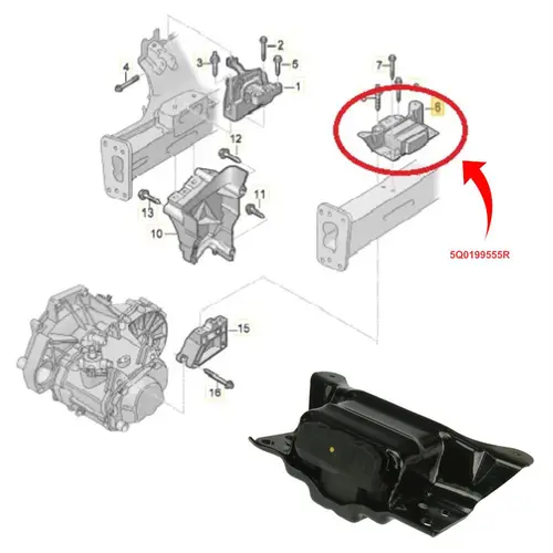 COXIM CAMBIO ESQUERDO AUDI/VW A3/JETTA/GOLF/PASSAST 1.4 16V TFSI/TSI 2012 A 2020 5Q0199555