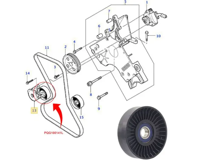 POLIA TENSORA CORREIA ALTERNADOR LAND ROVER FREELANDER 1 2.5 24V V6 2000 A 2006