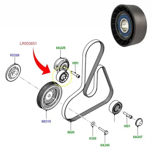 ROL GUIA COR ALT AUDI/VW/LANN ROVER/MINI 1.0 12V/ 1.4/1.6/2.2 16V / 2.5 20V 17X65X25 LR003