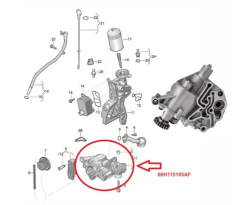 BOMBA ÓLEO MOTOR AUDI A3 A4 A5 TT Q3 Q5 VOLKSWAGEN JETTA TIGUAN PASSAT 2.0 16V TFSI TSI 2009 A 2015