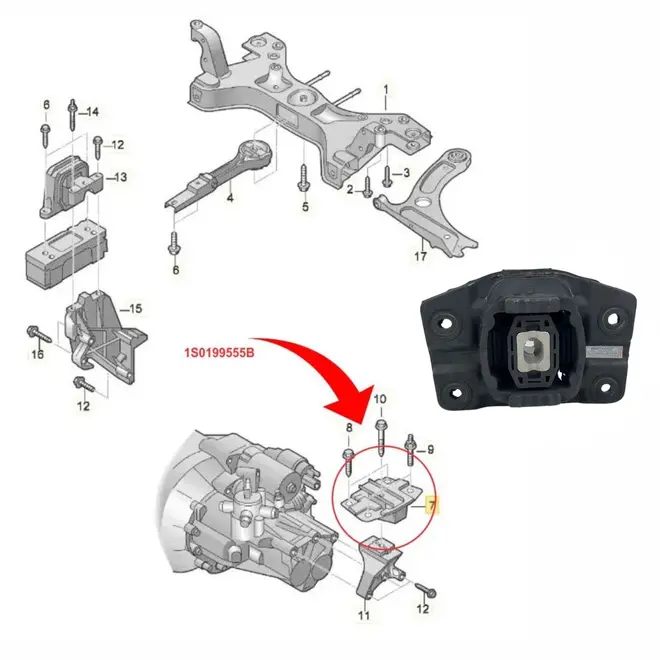 COXIM CÂMBIO ESQUERDO SUPERIOR VW UP 1.0 12V MPI TSI 2014 A 2020 1S0199555A