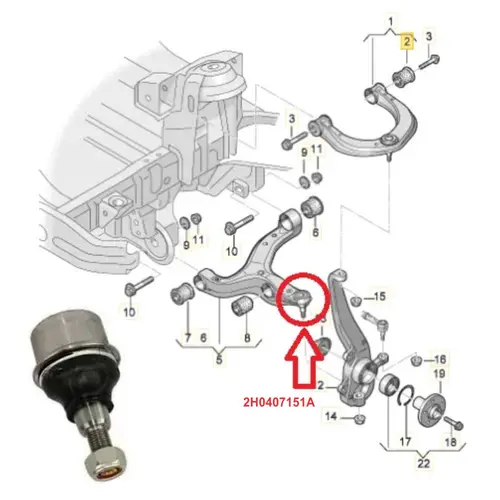 PIVO BANDEJA INF VW 2.0 16V TDI 11 A 21 2H0407151A/SKU907