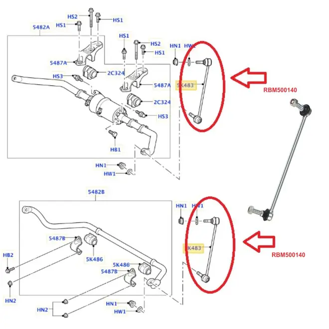 BIELETA DIAN DIR LAND ROVER DISCOVERY 3/4 /RR S 2.7/3.0/3.6/4.0/4.2/4.4 05 A 13 RBM500140/
