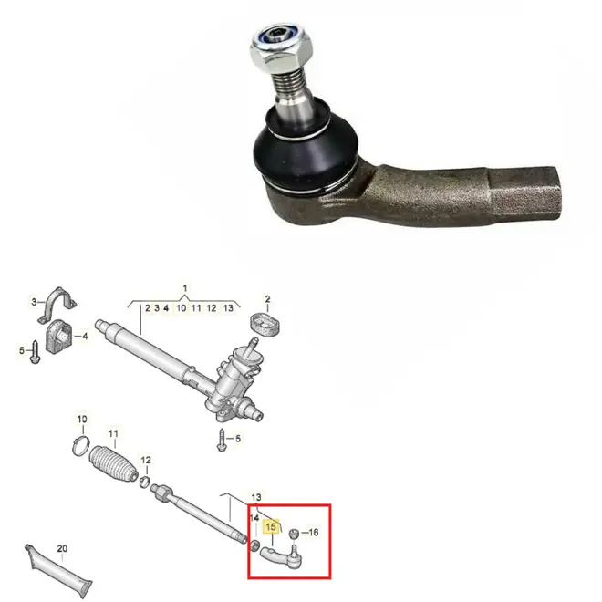 TERMINAL DIR LD AUDI/VW A1/UP 1.0 12V / 1.4 16V TSI/TFSI 2014 A 2021 1S0423812A/SKU853