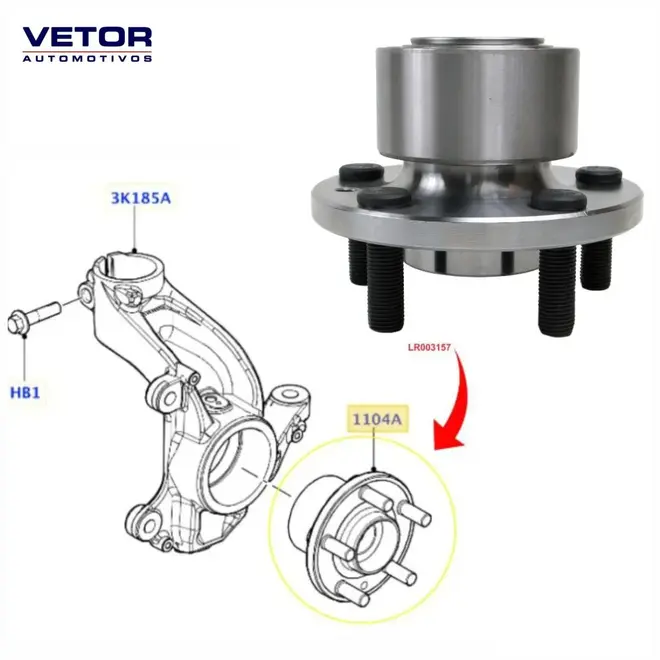 CUBO RODA DIANTEIRA LR FREELANDER 2 2007 A 2015/VOLVO XC60 2006 A 2018 LR003157/SKU2571