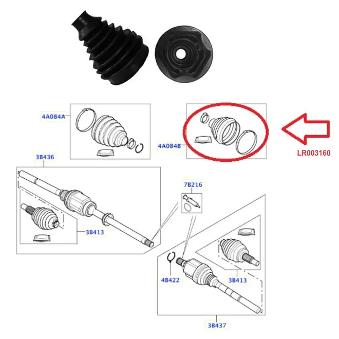 COIFA DIAN HOMOCINETICA L/CAMBIO LAND ROVER 2.0 16V/3.2 24V/VOLVO S60/S80/V60/V70 LR003160