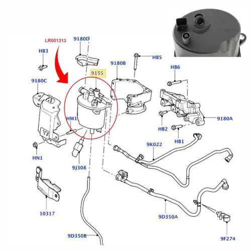 FILTRO DIESEL LAND ROVER 2.2 16V TDI LR001313/SKU719