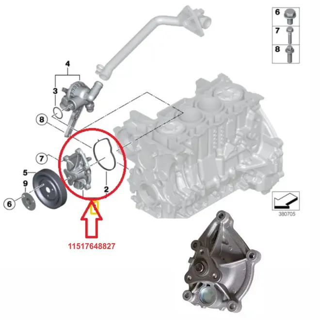 BOMBA AGUA BMW/MINI 1.6 16V N13/N14 07 A 15 11517648827/SKU821