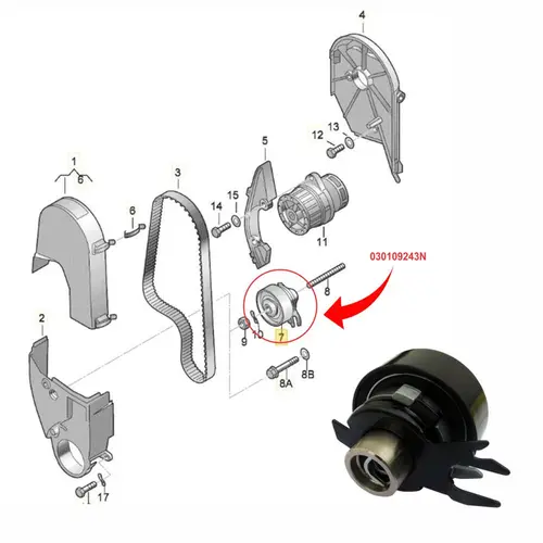 TENSOR COR DENT AUDI/VW 1.0/1.4/1.6 8V  EA111 01 A 13 030109243N/SKU879