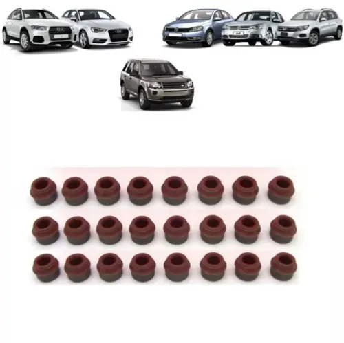JOGO RETENTORES HASTE VÁLVULA LAND ROVER FREELANDER 2 AUDI A3 A4 A5 TT Q3 Q5 VW GOLF JETTA TIGUAN PASSAT FUSCA BMW M5 1.8 2.0 2.5 3.2 1992 A 2014