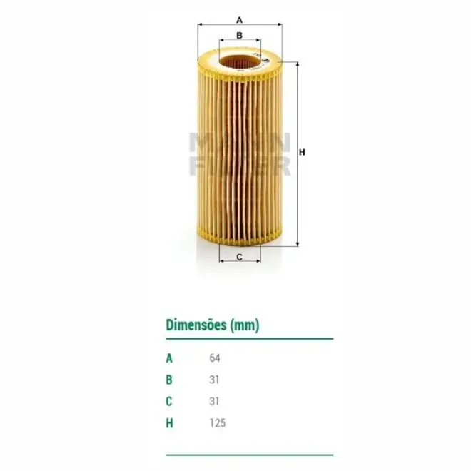FILTRO Ã“LEO MOTOR AUDI A1/A3/A4/TT 2.0 16V TSI/2.5 20V/VW JETTA/PASSAT 2.0 16V TSI/2.5 20