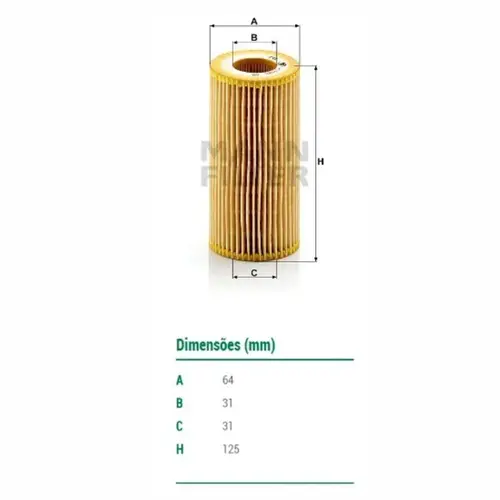 FILTRO Ã“LEO MOTOR AUDI A1/A3/A4/TT 2.0 16V TSI/2.5 20V/VW JETTA/PASSAT 2.0 16V TSI/2.5 20