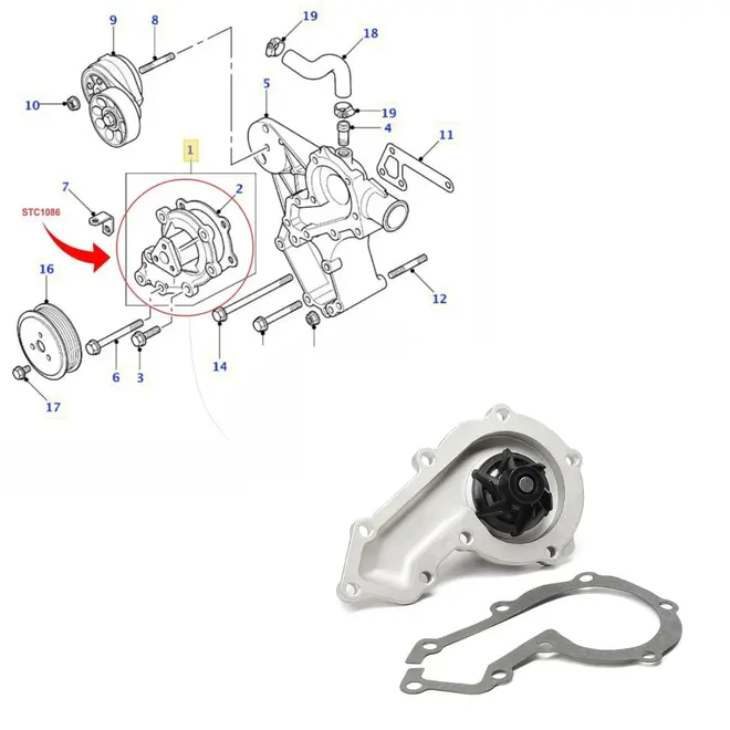 BOMBA AGUA LAND ROVER DEFENDER/DISCOVERY 1 2.5 300 TDI 94-06