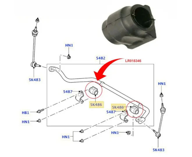 BUCHA BARRA ESTABILIZADORA LAND ROVER DISCOVERY 4 2.7 3.0 24V TDV6 2010 A 2016