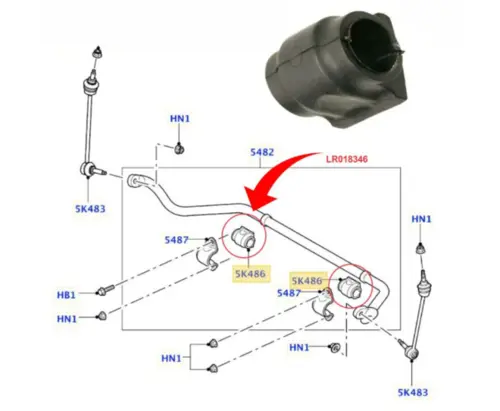 BUCHA BARRA ESTABILIZADORA LAND ROVER DISCOVERY 4 2.7 3.0 24V TDV6 2010 A 2016