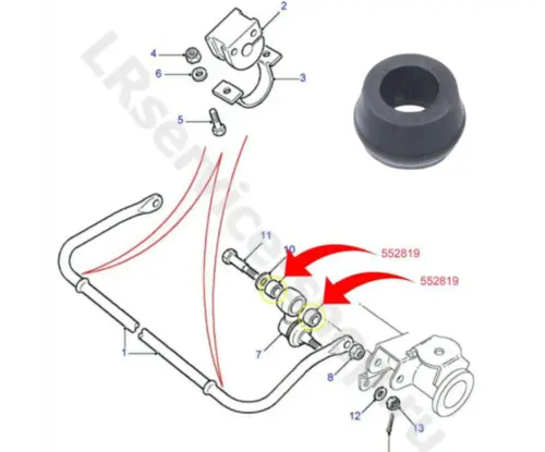 BUCHA BORRACHA BIELETA SUSPENSÃO LAND ROVER DEFENDER 90 110 130 DISCOVERY 1 2.4 2.5 3.9 1989 A 2010