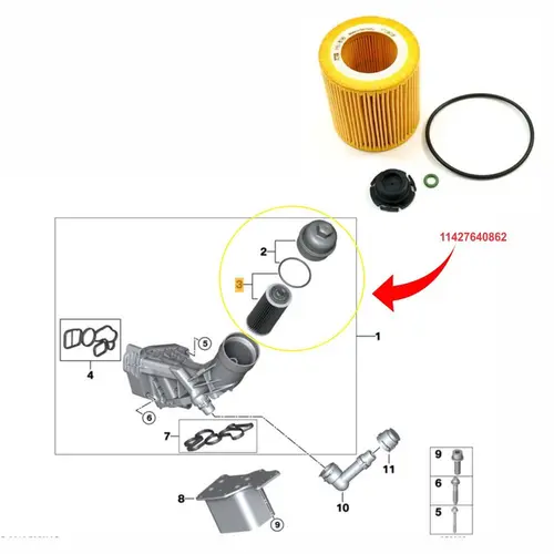 FILTRO LUBRIFICANTE BMW 2.0 16V/ 3.0 24V 11427640862/SKU555